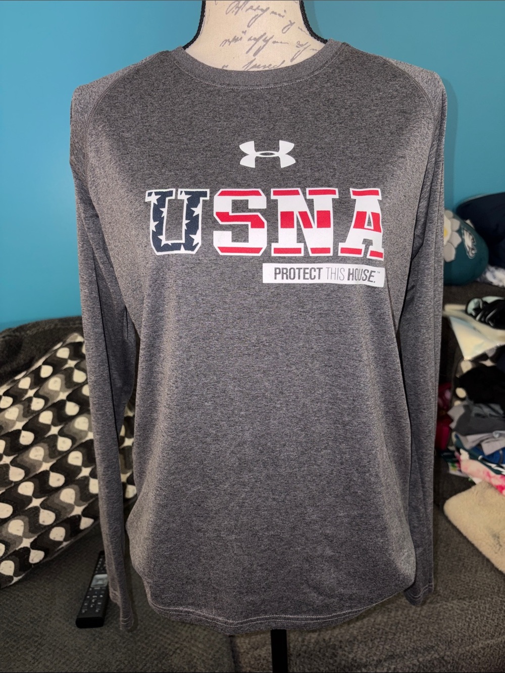 🎉4 for $20 Under Armour U.S. Naval Academy long-sleeve t-shirt, YXL